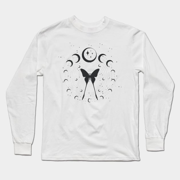 Butterfly Moon Long Sleeve T-Shirt by studioaartanddesign